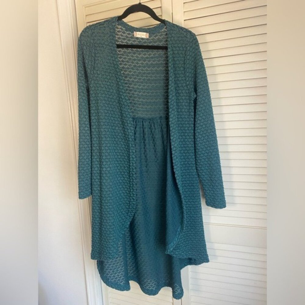 Alterd State Lightweight Teal Open-Front Duster Sweater Size M/L